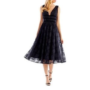 Nicole Miller Floral Lace Fit & Flare Dress